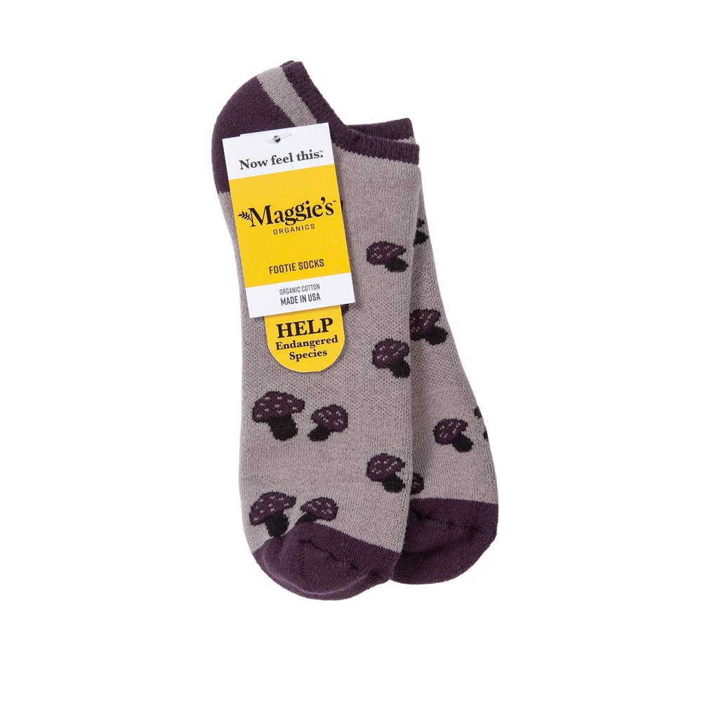Organic Cotton Mushroom Taupe Footie Socks