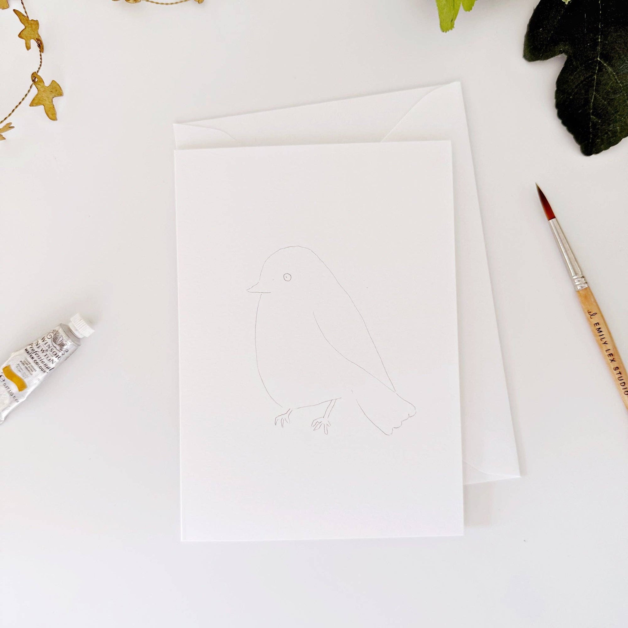 Backyard birds paintable watercolor notecard set