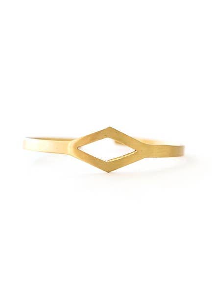 Rhombus Cut Out Cuff - Brass