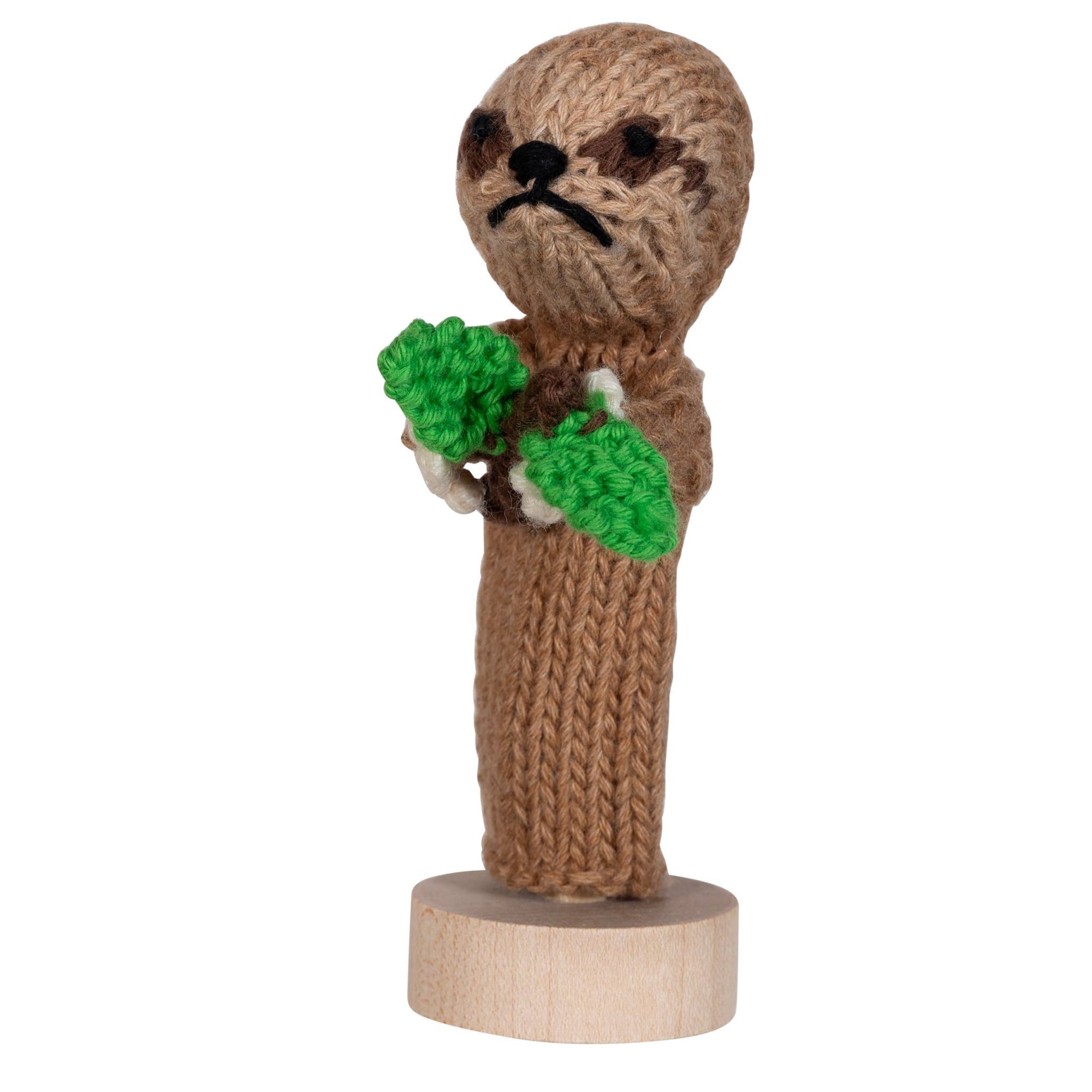 Sloth Finger Puppet Hand-Knit Organic Cotton Natural Toy Natural Toy