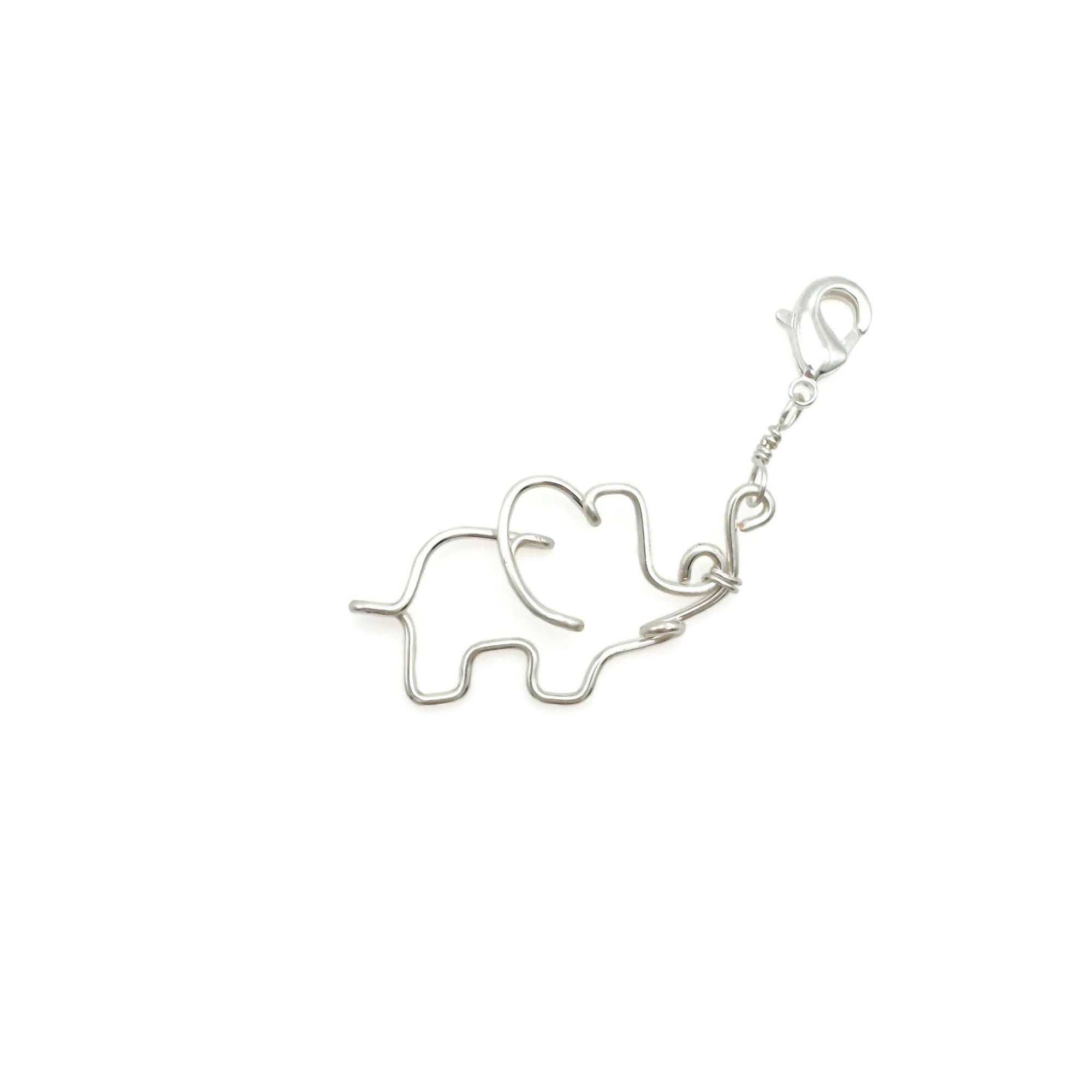 Elephant silver wire charm