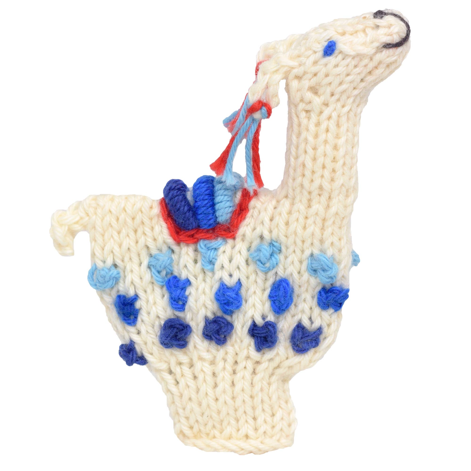 Llama - Organic Cotton Finger Puppet - Stocking Stuffer