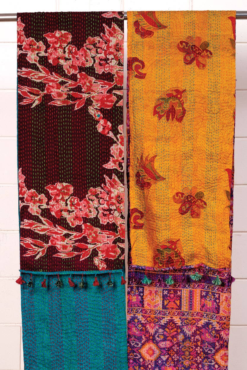 Kantha Silk Sari Scarves
