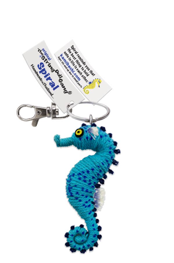 Spiral the Seahorse String Doll Keychain