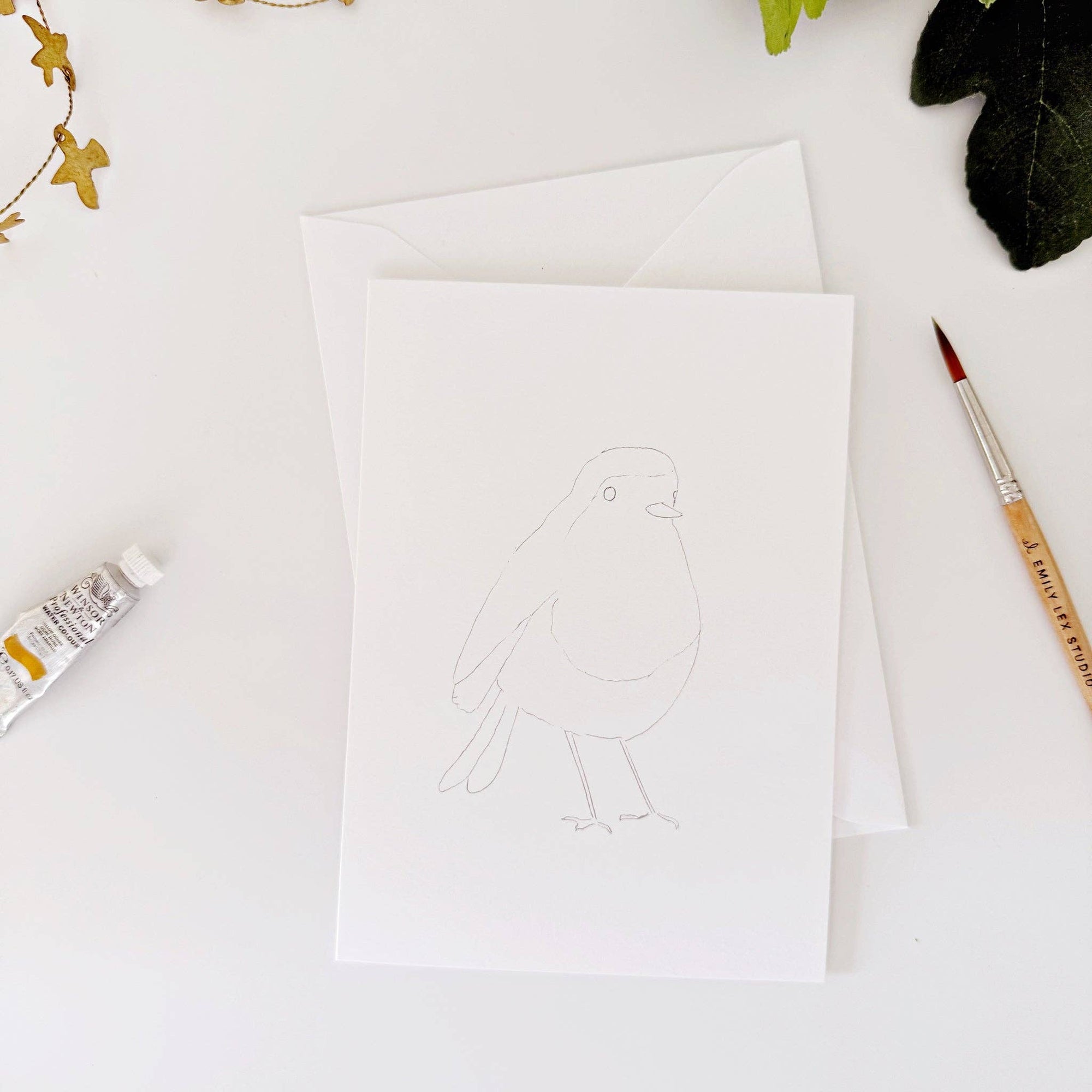 Backyard birds paintable watercolor notecard set