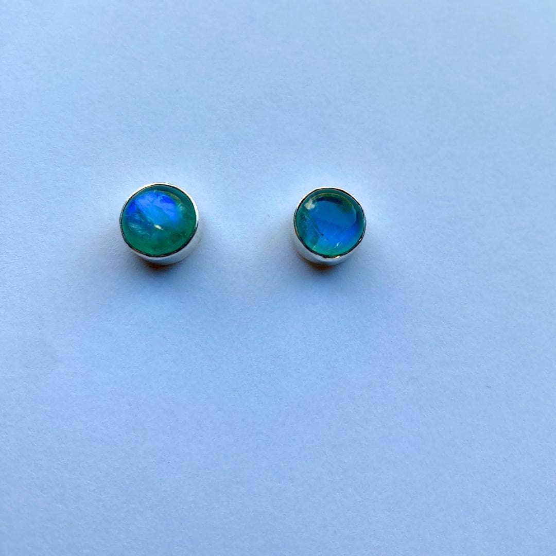 Handcrafted Sterling Silver Gemstone Stud Earrings