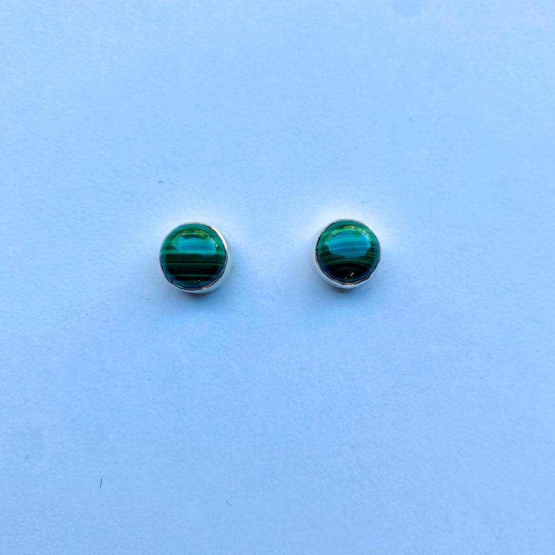 Handcrafted Sterling Silver Gemstone Stud Earrings