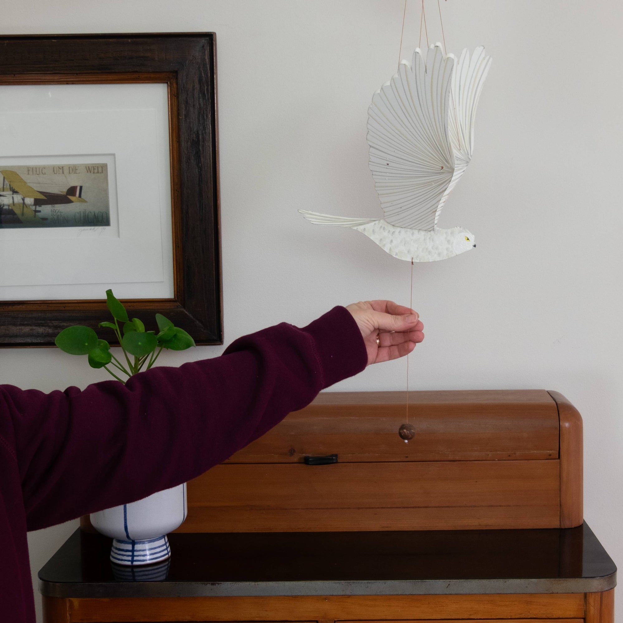 Snowy Owl Bird Flying Mobile