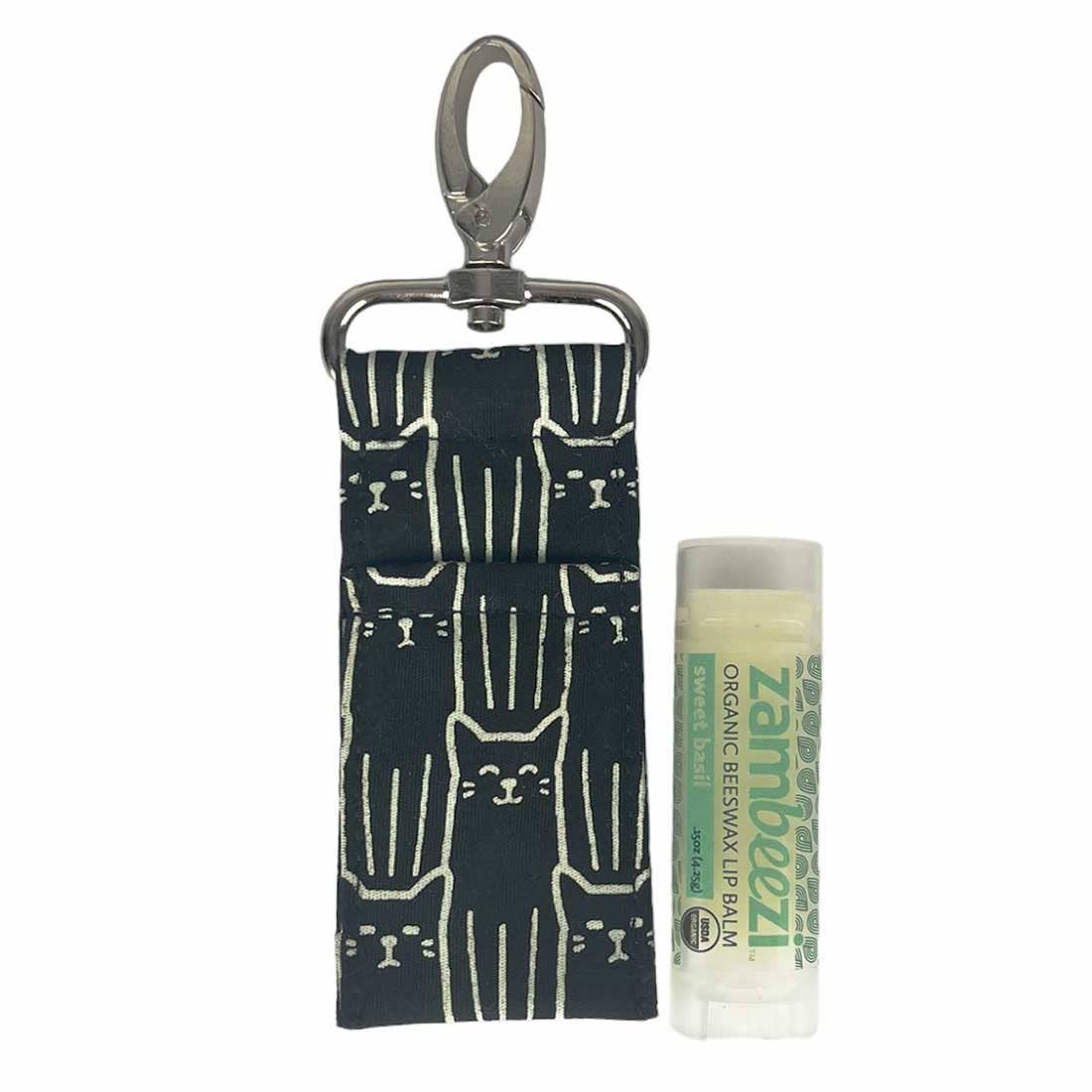 Lip Balm Bag - Cat Prints - Lipstick Clip