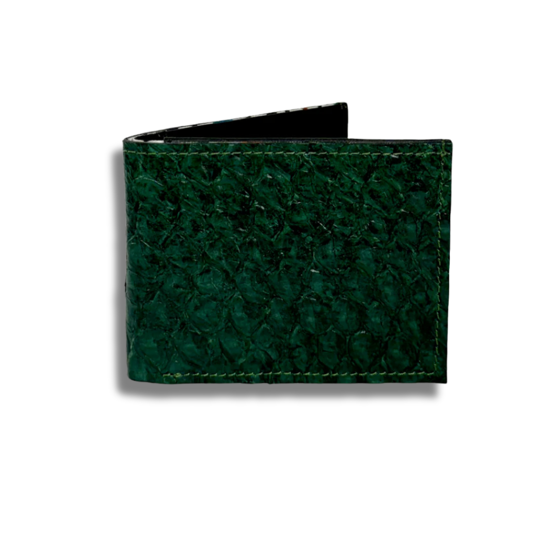 Men's Bifold Fish Wallets, Handmade Fish Skin Leather Wallet