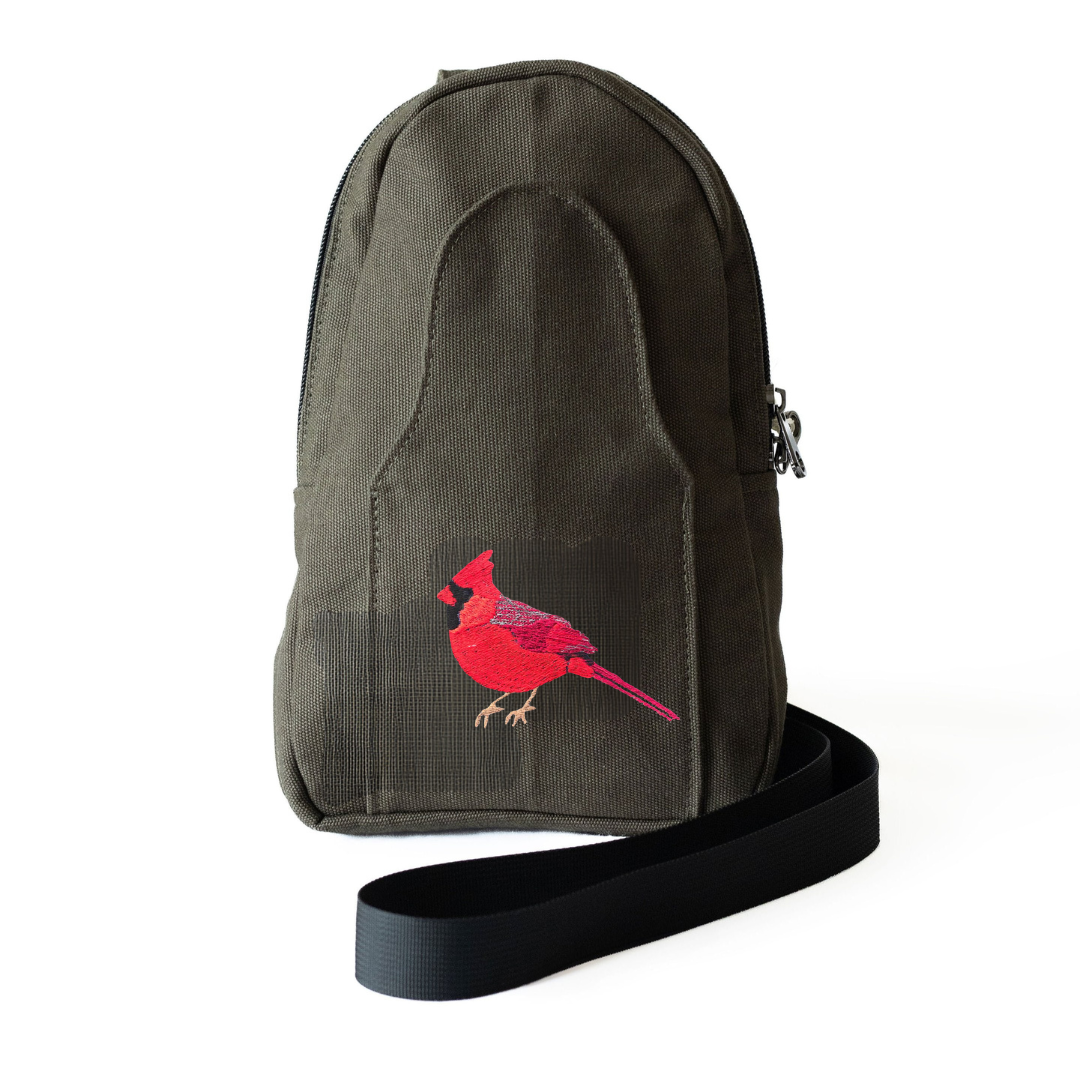 Embroidered Cardinal Sling Bag for Men and Women  - Buru