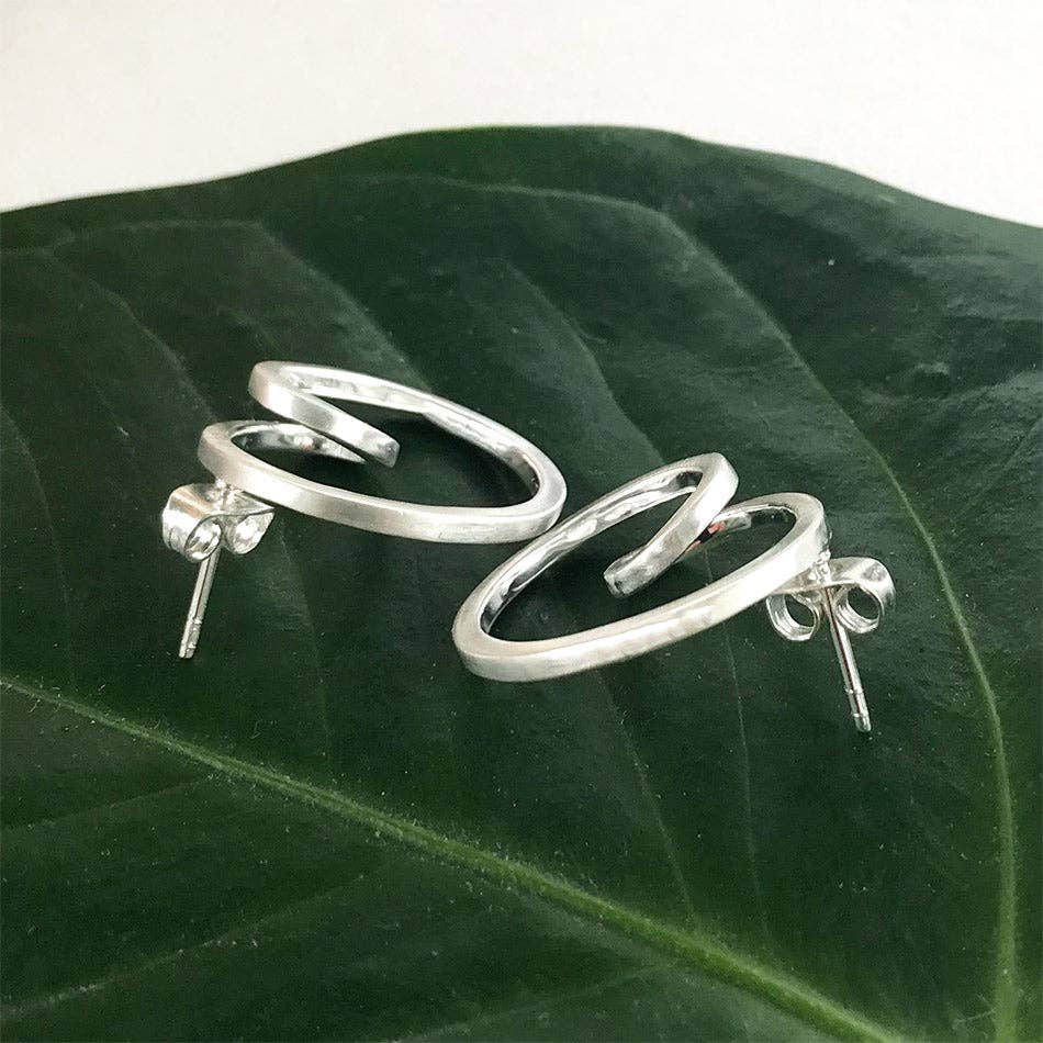 Circle in Circle Studs - Sterling Silver, Indonesia