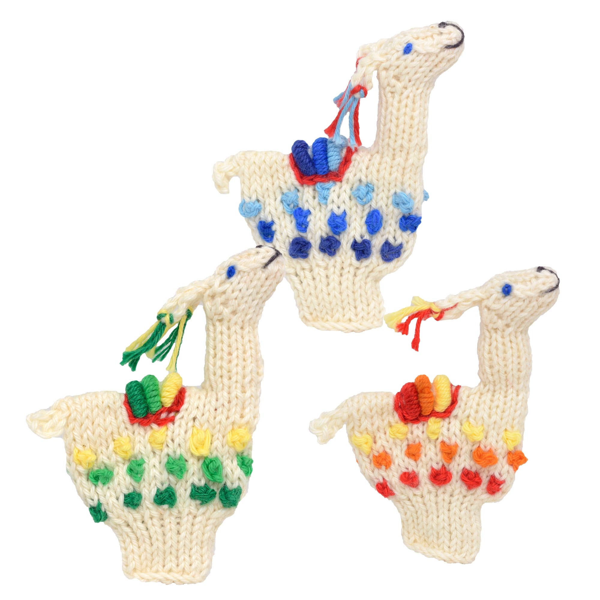 Llama - Organic Cotton Finger Puppet - Stocking Stuffer