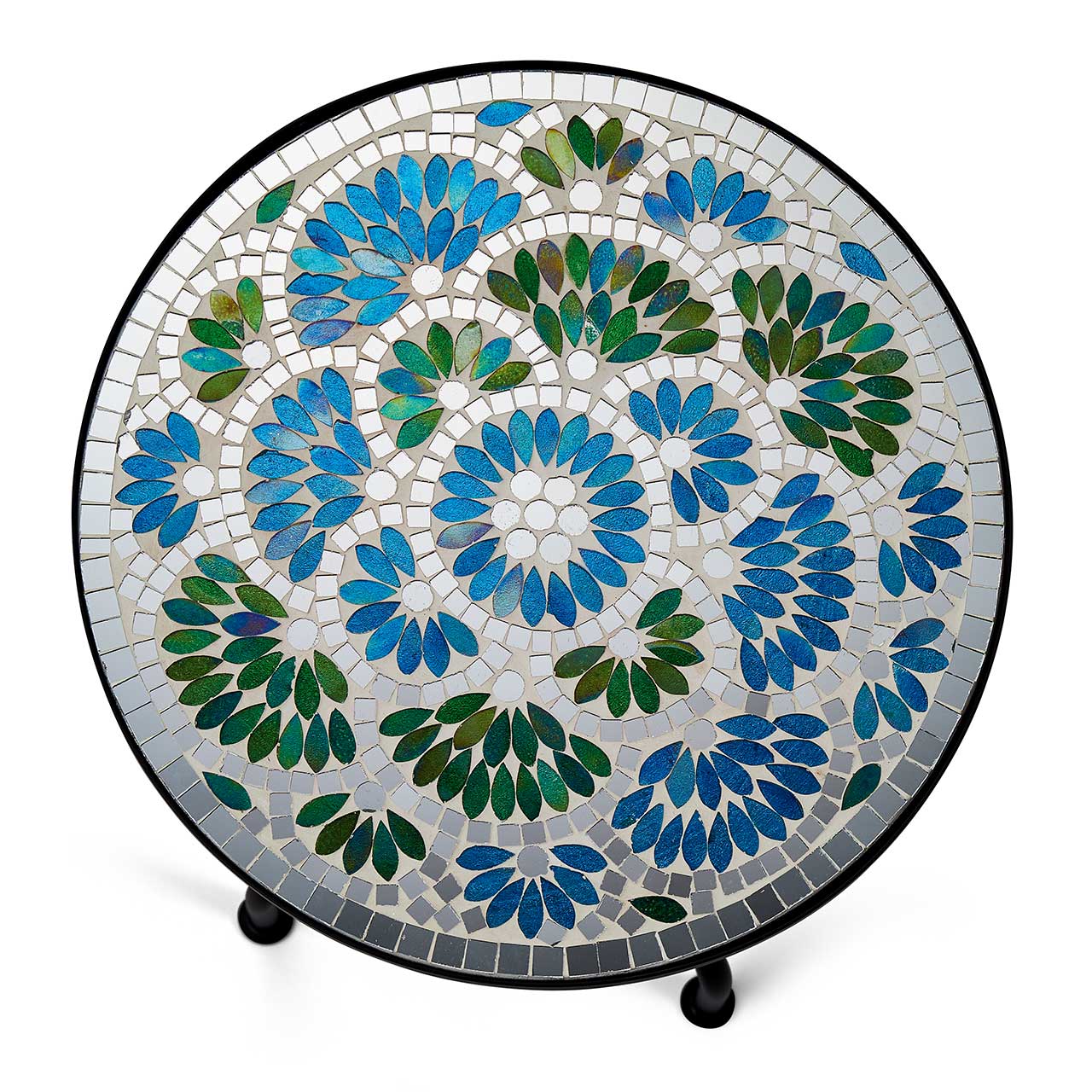 Cobalt Medallion Mosaic Side Table
