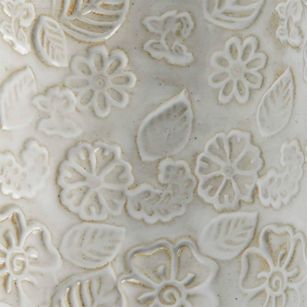 Pressed Blossom Ceramic Pitcher