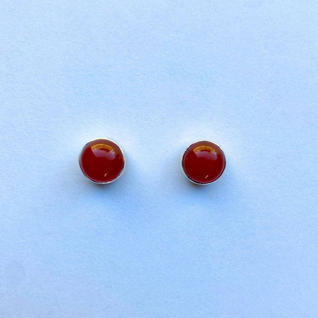 Handcrafted Sterling Silver Gemstone Stud Earrings