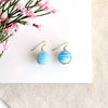 Marbled Glass Drop Earrings (Turquoise)