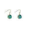 Marbled Glass Drop Earrings (Teal)