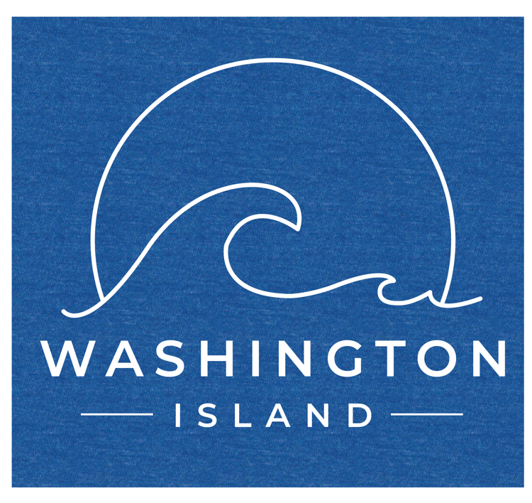 Washington Island Wave Hooded Tee Long Sleeve Royal or Navy Heather - Unisex Triblend
