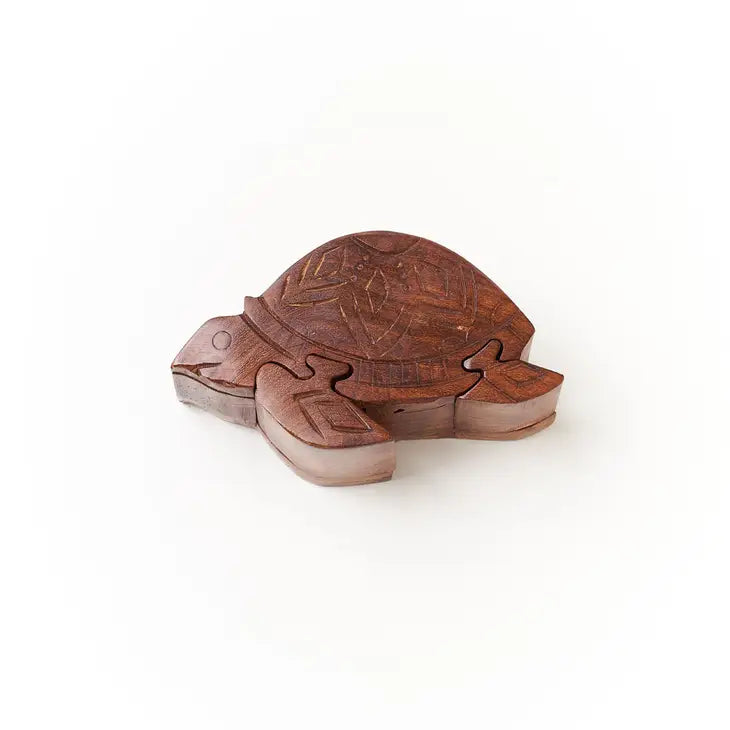sea turtle puzzle box, wood from India