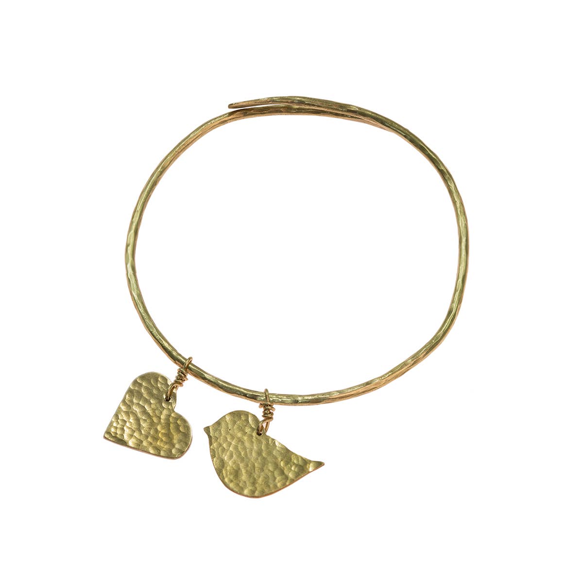 Bird & Heart Bangle | Just Trade