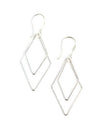 Rhombus Dangle Earrings - Silver