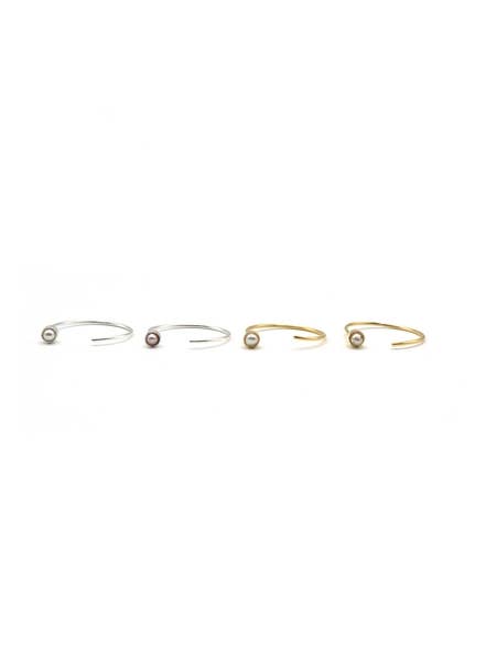 Dainty Pearl Wrap Around Earrings Silver