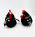 Felt Rooster - Black with White Spots