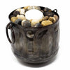 Hammered Metal Container with Round Handles - Croix des Bouquets