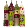 Hand-Painted 4&quot; Dinner or Shabbat Candles, Set of 4 (Kileo Design)