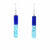 Long Rectangle Glass Dangle Earrings - Blue Bubbles