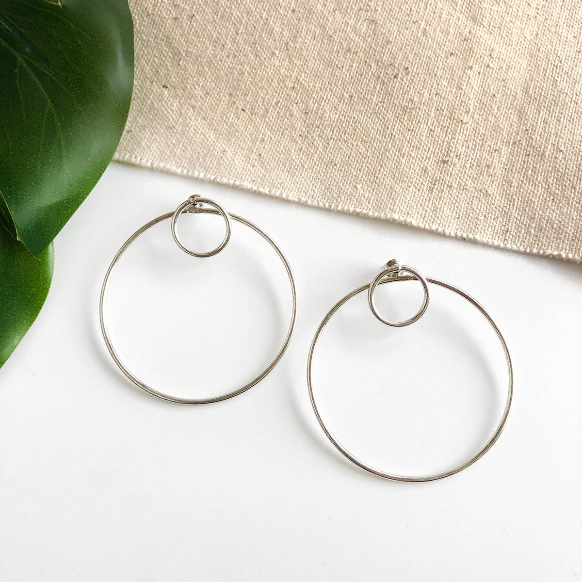 Double Hoop Posts - Silver