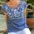 Rococo Tee - blue/white