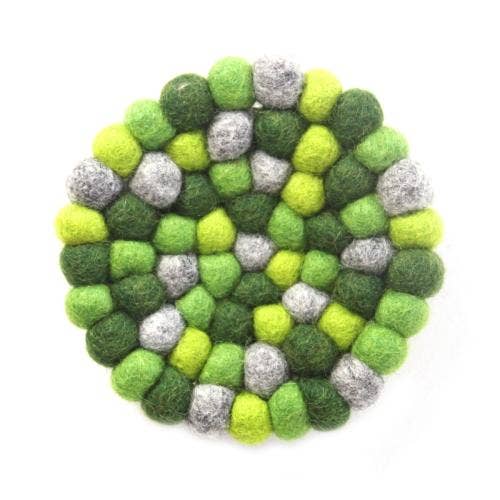 Green Felt Ball Trivet (IS)