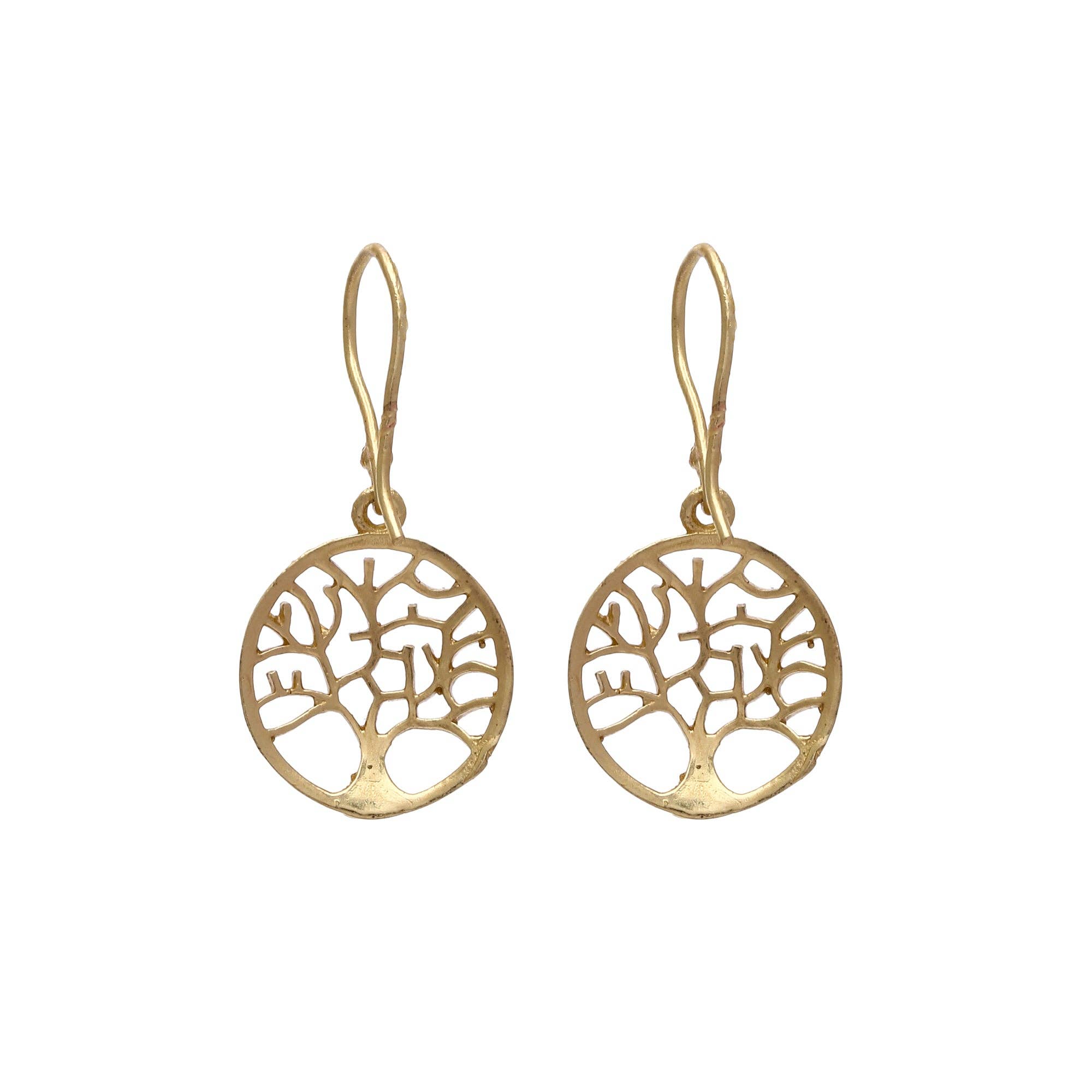 Tree of Life Earrings: Gold