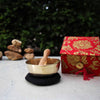 Meditation Bowl Box: 3&#39;&#39; Red Lotus - DZI (Meditation)