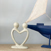 Handcrafted Soapstone Lover&#39;s Heart Sculpture in White - Smolart