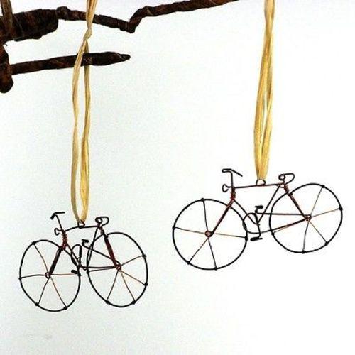 Set of Two Handmade Wire Bicycle Ornaments - Creative Alternatives