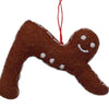 Gingerbread Yoga Downward Dog Felt Ornament