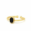 Ring: Black Druzy Agate Stone - Starfish Project