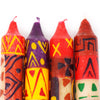 Hand-Painted 4&quot; Dinner or Shabbat Candles, Set of 4  (Indabuko Design)