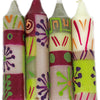 Hand-Painted 4&quot; Dinner or Shabbat Candles, Set of 4 (Kileo Design)