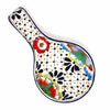 Handmade Pottery Spoon Rest, Dots &amp; Flowers - Encantada