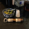 Hand-caved Cocktail Picks &amp; Jar in Natural Bone