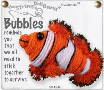 Bubbles the Clownfish String Doll Keychain