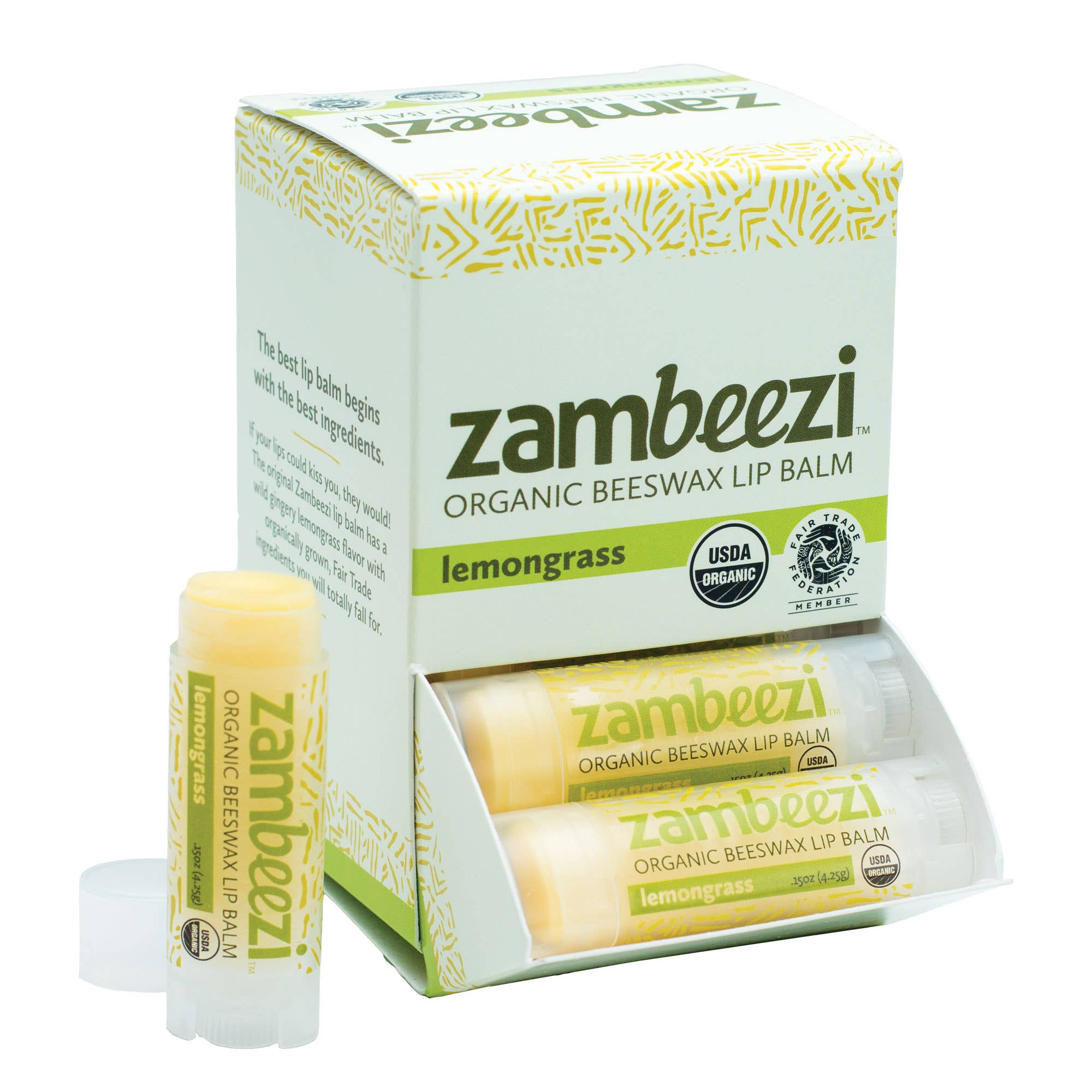 Lemongrass Lip Balm - Organic Beeswax (IS)