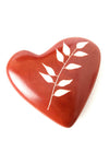 Brown Soapstone Heart with African Bamboo Design