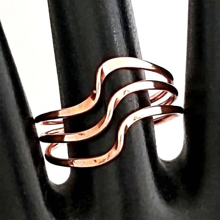 Wave Rings in Pure Healing Copper
