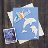 DIY Single Greeting Card Kit Dolphins (w)