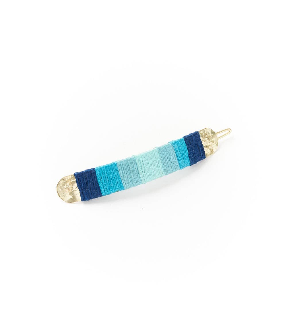Kaia Thread-Wrapped Barrette - Sea